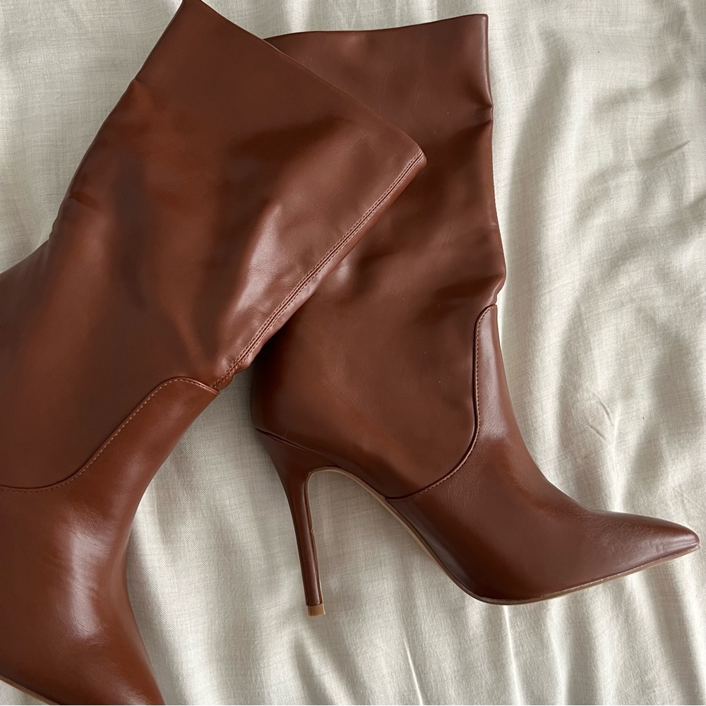 Heather Mid Calf Camel Boots